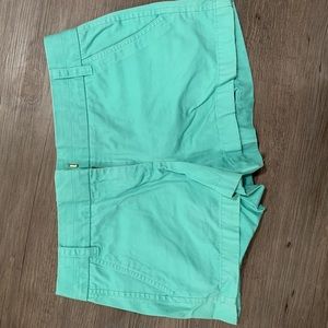 Turquoise J. Crew chino shorts size 2